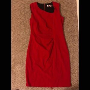 Calvin Klein Red Cinched waist dress